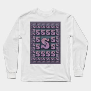 CAPITAL LETTER S. MAGIC CARPET Repeated Size Reductions Long Sleeve T-Shirt